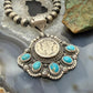 Sterling Silver Southwestern Style 1936 Mercury Dime & Kingman Turquoise Pendant