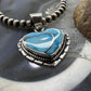 Native American Sterling  Silver Blue Ridge Turquoise Double Heart Pendant For Women