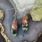 Sterling Silver Oval Chrysocolla Slab Dangle Earrings For Women #330