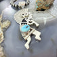 Alonzo Mariano Native American Sterling Silver Turquoise Unisex Kokopelli Kachina Dancer Pendant