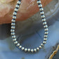 Navajo Pearl Beads 4 mm Sterling Silver Necklace Length 24" For Women
