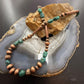 Southwestern Style 3-9.5mm Copper Navajo Pearl,Cylinder&Turquoise Beads Necklace For Women