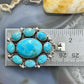 Sterling Silver Southwestern Style Mohave Turquoise Cluster Pendant For Women