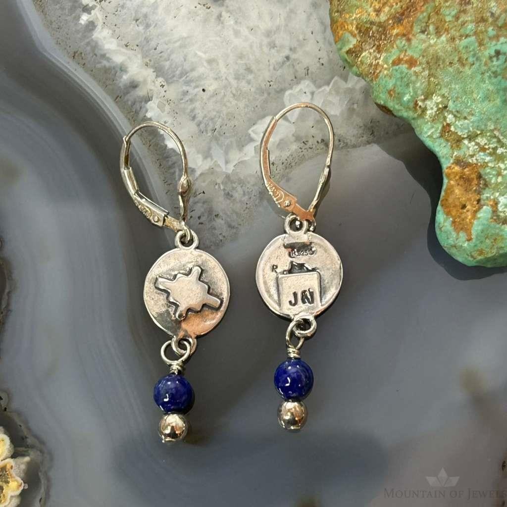 Carolyn Pollack Sterling Silver Lapis & Zia Symbol Dangle Earrings For Women