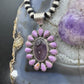 Native American Sterling Silver Wampum & Phosphosiderite Cluster Pendant For Women