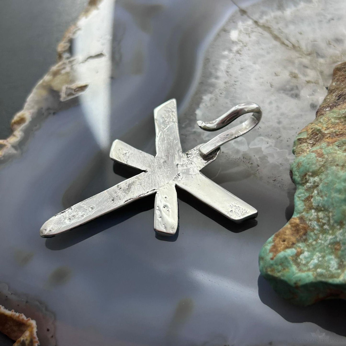 Cheyenne Custer Native American Sterling Silver Tufa Cast Dragonfly Unisex Pendant