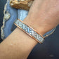 Wylie Secatero Navajo Sterling Silver & Copper Stamped Bracelet For Men #6