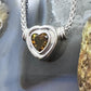 Carolyn Pollack Sterling Silver Faceted Citrine Slide Heart Pendant W/Necklace For Women