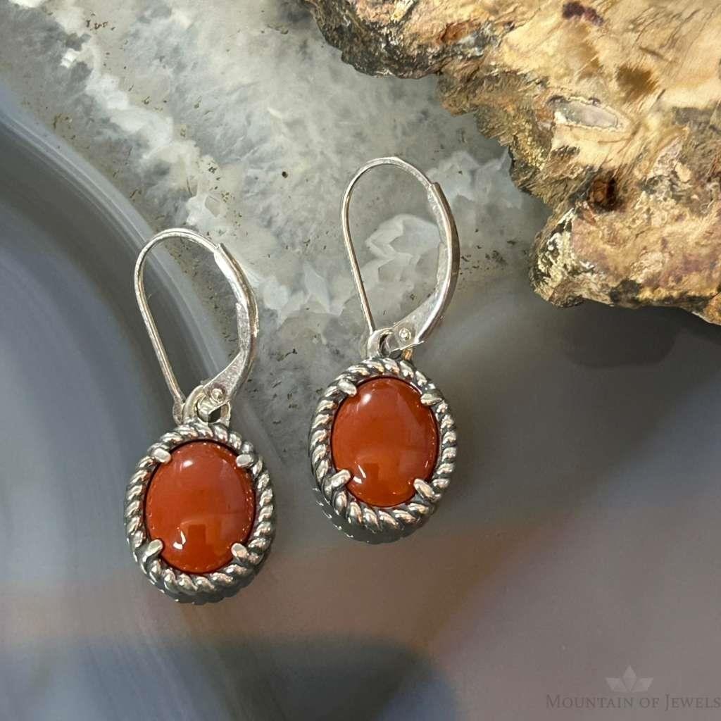 Carolyn Pollack Sterling Silver Red Jasper/Lapis Double Sided Dangle Earrings For Women