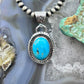 Native American Sterling Silver Oval Turquoise Decorated Unisex Pendant