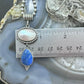 Carolyn Pollack Sterling Silver Mother of Pearl & Denim Lapis Pendant 19" Necklace For Women