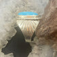 Native American Sterling Silver Oval Turquoise Unisex Shield Ring Size 10 &10.5