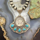 Sterling Silver Southwestern Style 1942 Mercury Dime & Kingman Turquoise Pendant