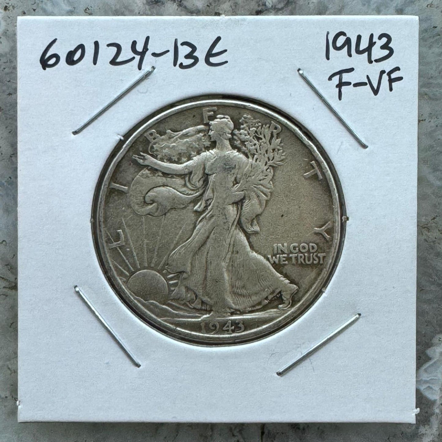 1943 90% Half Silver Dollar Walking Liberty F-VG #60124-13E