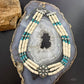 Carolyn Pollack Sterling Silver Concho w/Turquoise &White Agate 19" Necklace For Women.
