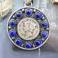 Genuine 90% Silver Mercury Dime Coin w/Lapis Decorated Unisex Pendant