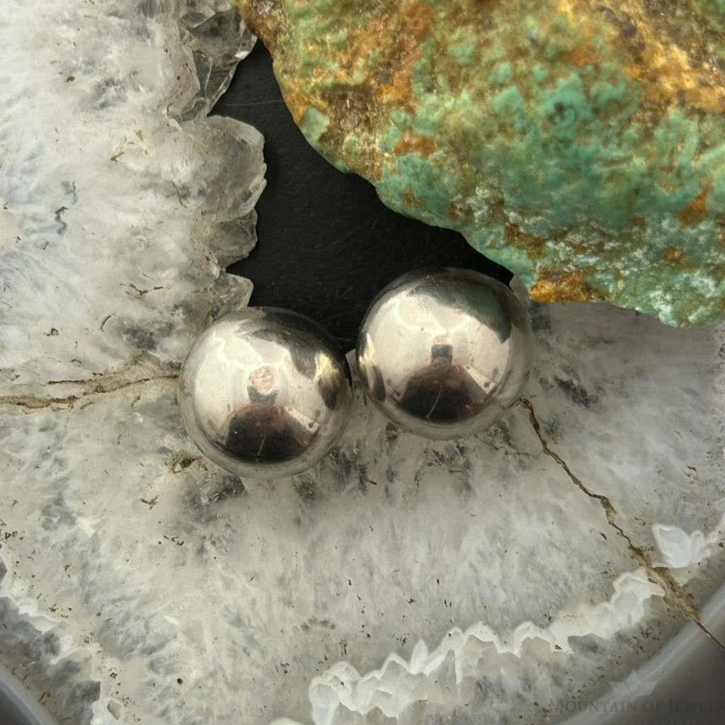 Sterling Silver Dome Stud Earrings For Women