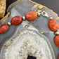 Carolyn Pollack Sterling Silver Oval Coral Beads 17"-20" Necklace For Women