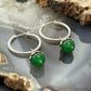 Carolyn Pollack Sterling Silver Twisted Hoop w/Green Jadeite Dangle Earrings For Women