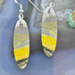 Sterling Silver Oval Bumblebee Jasper Slab Dangle Earrings For Women #168