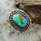 Native American Sterling Silver Sonora Gold Turquoise Ring Size 10 For Women