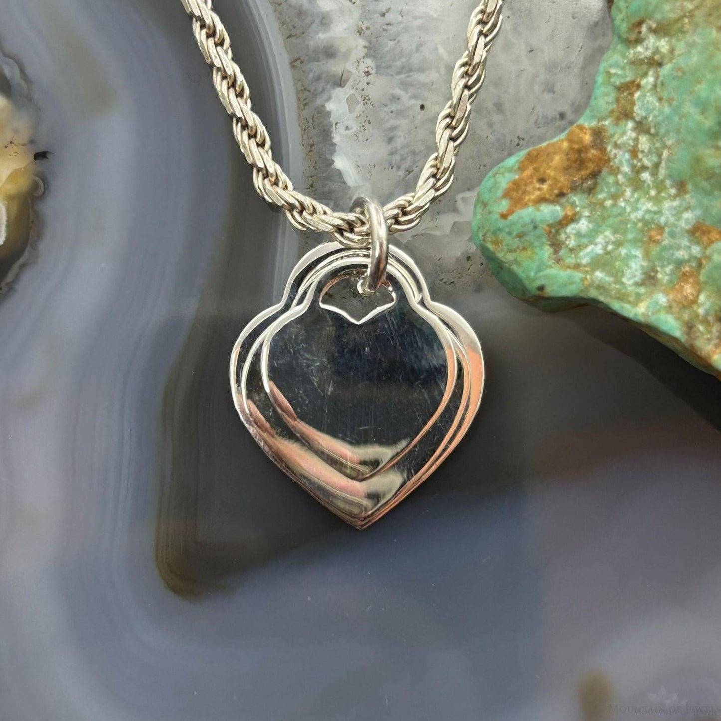 Sterling Silver Fashion Triple Heart Heart Pendant For Women