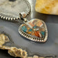 Sterling Silver Southwestern Style Turquoise Spiny Oyster Heart Pendant For Women