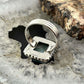 Sterling Silver Southwestern Style Larimar Decorated Bar Ring Size 6.5 For Women