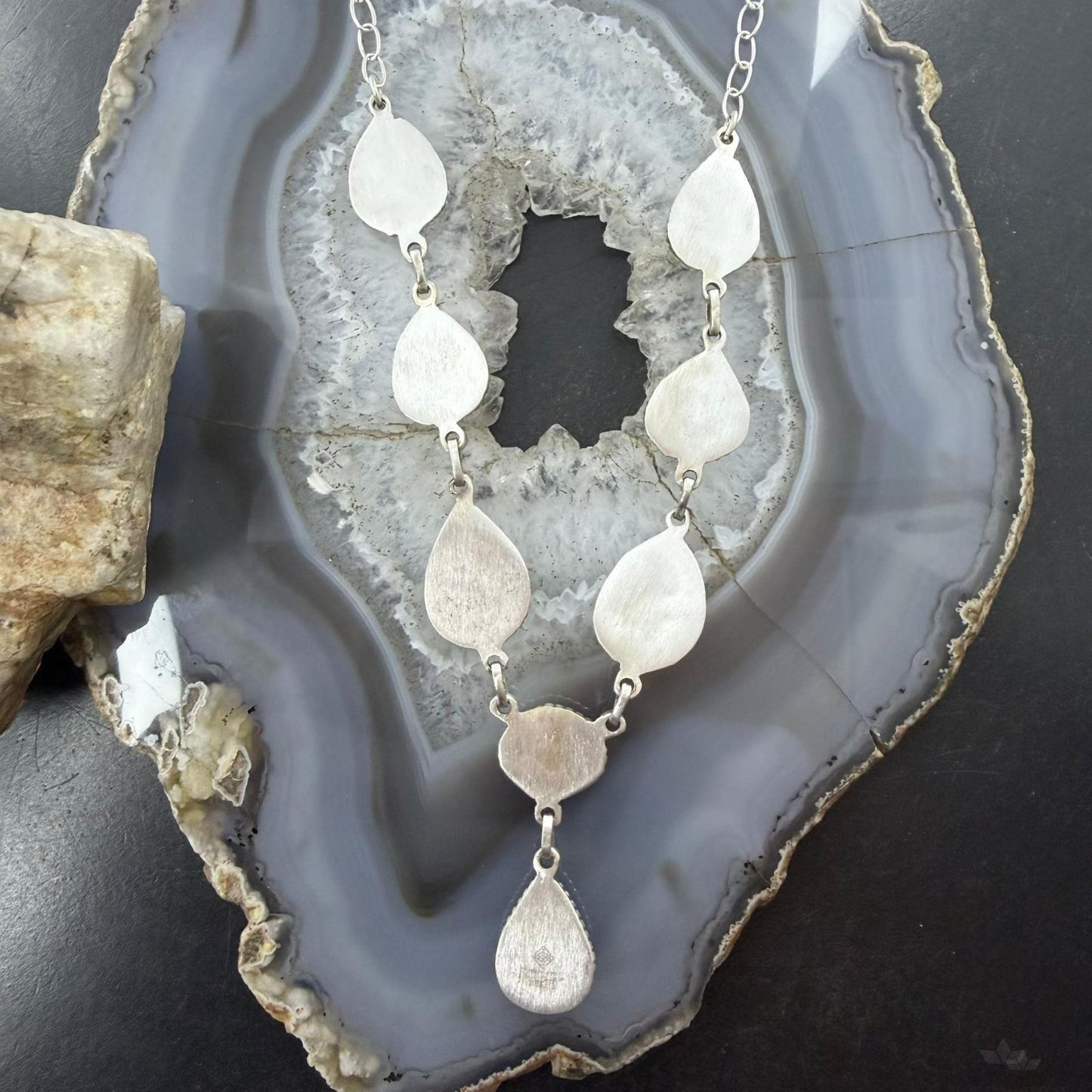 Sterling Silver Southwestern Style Golden Hill Turquoise Lariat 20" Necklace For Women