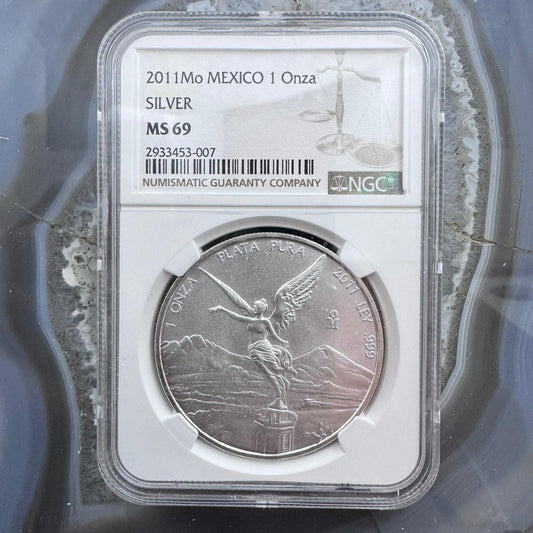 2011 Mexico One Ounce .999 Fine Silver NGC MS69 #007 Beautiful