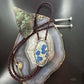 Sterling  Silver Southwestern Style Large Oval K2 Jasper Decorated Bolo Tie For Men