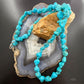 Vintage Native American Rough Natural Turquoise 29" Necklace For Women
