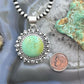 Sterling Silver Southwestern Style Round Green Turquoise Decorated Pendant For Women