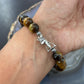 Carolyn Pollack Sterling Silver Tiger's Eye Beaded w/Horse Head Clasp Bracelet For Women