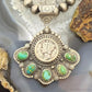 Sterling Silver Southwestern Style 1941 Mercury Dime & Sonora Gold Turquoise Pendant