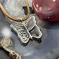 Gary Custer Navajo Sterling Silver Tufa Cast Butterfly w/Kachina Unisex Pendant