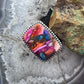 Sterling Silver Southwestern Style Rectangle Mohave Dahlia Ring Size 9.75 For Women