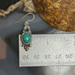 Sterling Silver Southwestern Style Oval Mohave Turquoise Dangle Earrings For Women