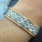 Wylie Secatero Navajo Sterling Silver & Copper Stamped Horse Bracelet For Women