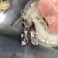 Sterling Silver Elongated Tilde Shape Blue Sodalite Slab Dangle Earrings For Women  #216