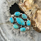 Sterling Southwestern Style Mohave Turquoise Cluster Ring Size 8 For Women