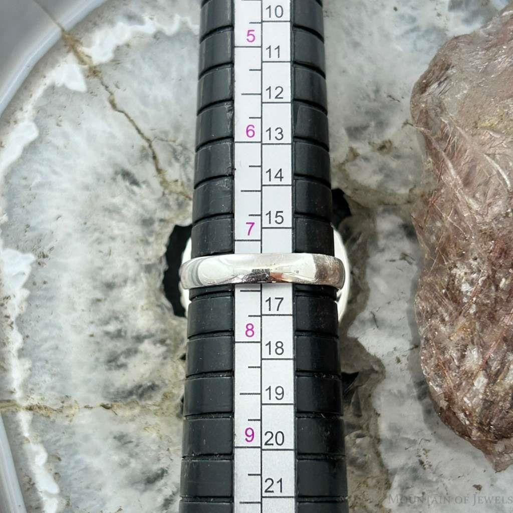 Sterling Silver Southwestern Style Round Mookaite Jasper Ring Size 7.5 For Women