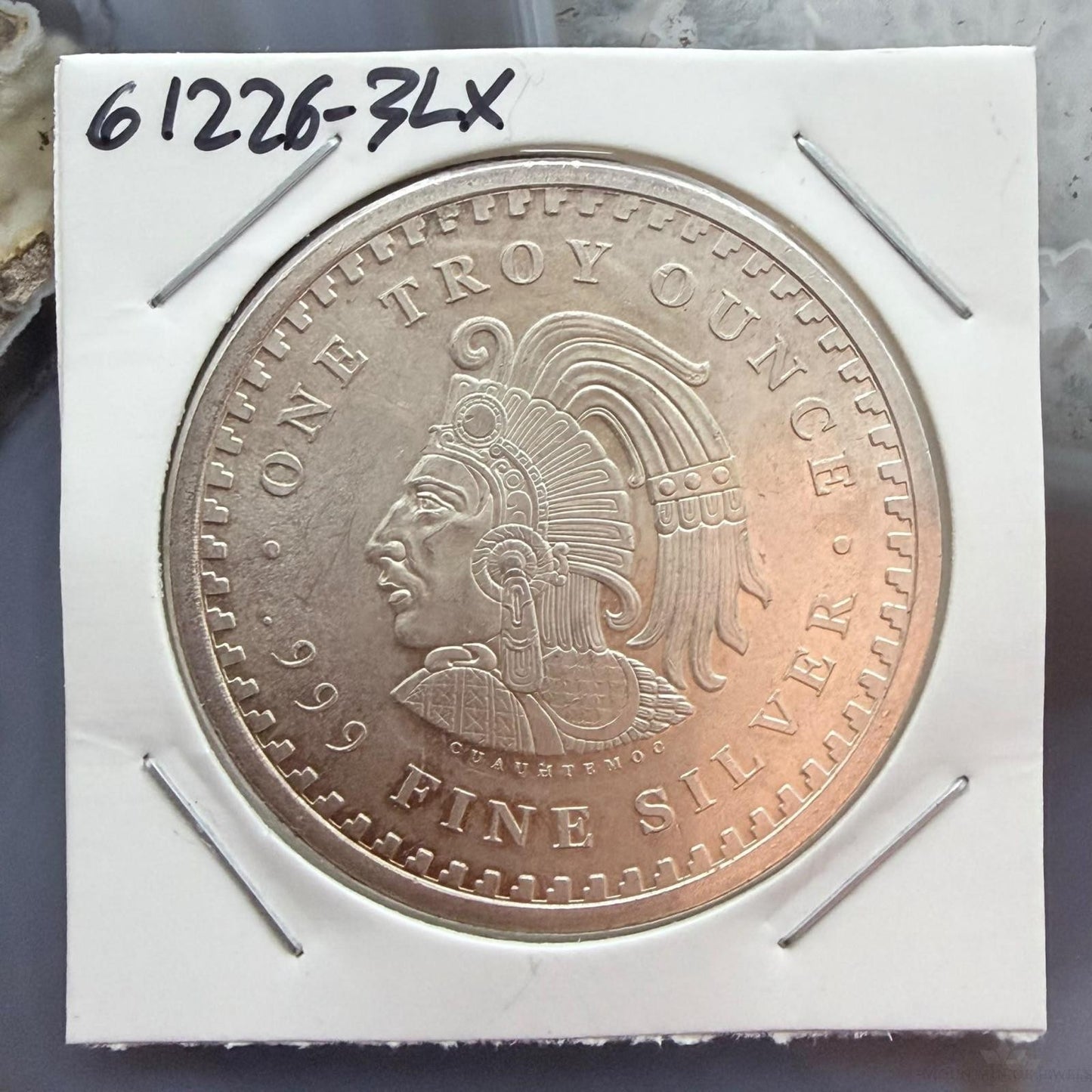Mexico 1.0 Troy Ounce .999 Pure Silver of the Cuauhtemoc Aztec Emperor #61226-3LX