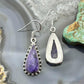 Sterling Silver Southwestern Style Teardrop Charoite Dangle Earrings For Women