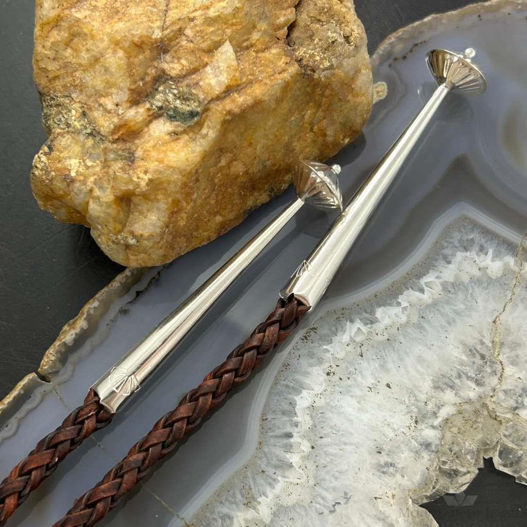 Sterling Silver Southwestern Style Large Shattuckite Decorated Bolo Tie For Men