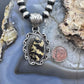 Sterling Silver Southwestern Style Oval Leopard Jasper Decorated Pendant For Women