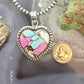 Sterling Silver Southwestern Style Cotton Candy Heart Pendant For Women