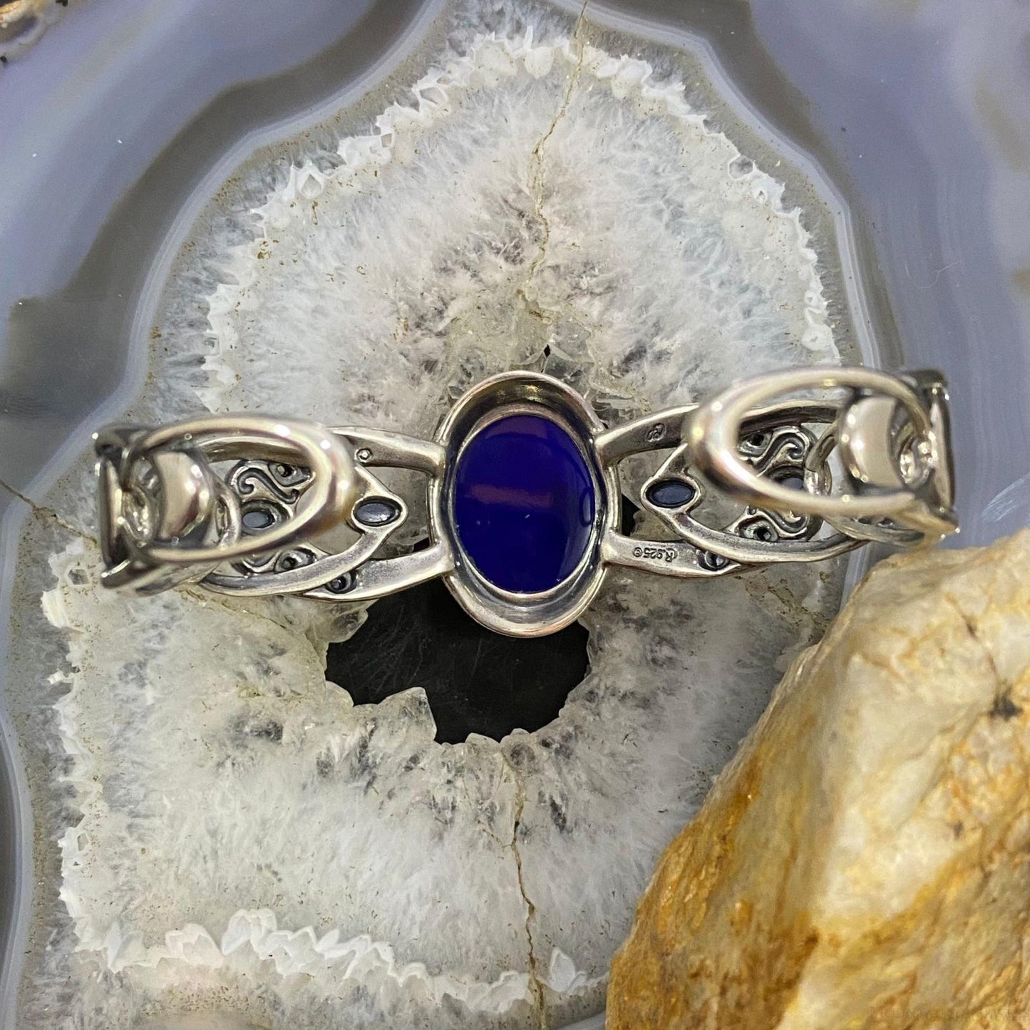 Carolyn Pollack Sterling Lapis & Multi Gemstone Decorated Bracelet For Women