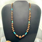 Southwestern Style Copper Navajo Pearl & Cylinder w/Sediment Jasper 18" Necklace For Women