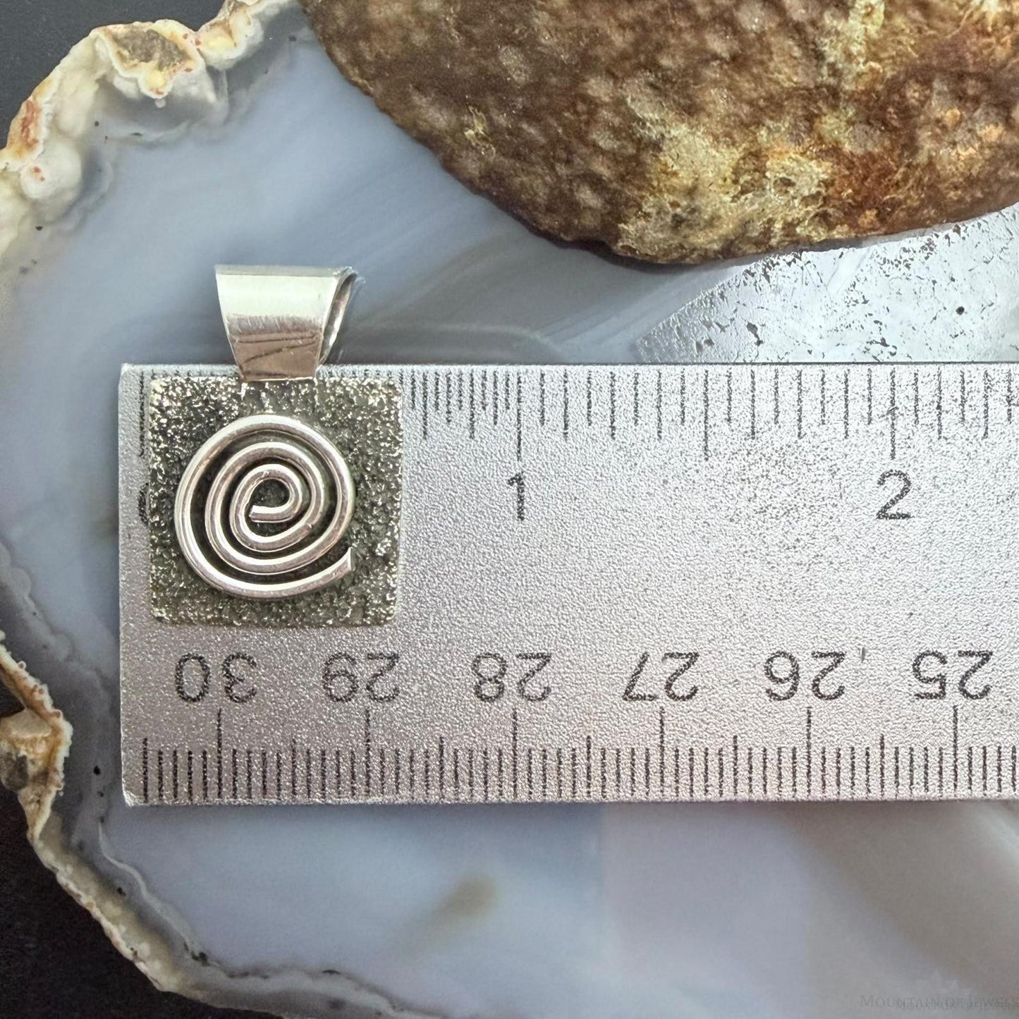 Alex Sanchez Native American Sterling Silver Petroglyph Dainty Pendant For Women